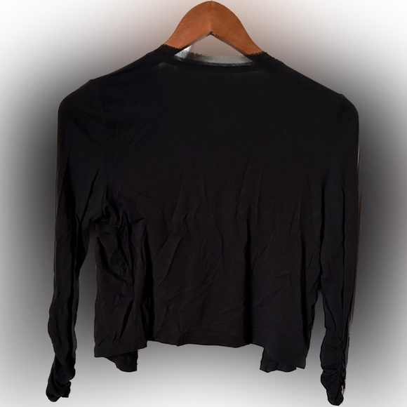 Women's lightweight cardigan with feather-like detail, Petite Small - Picture 2 of 3